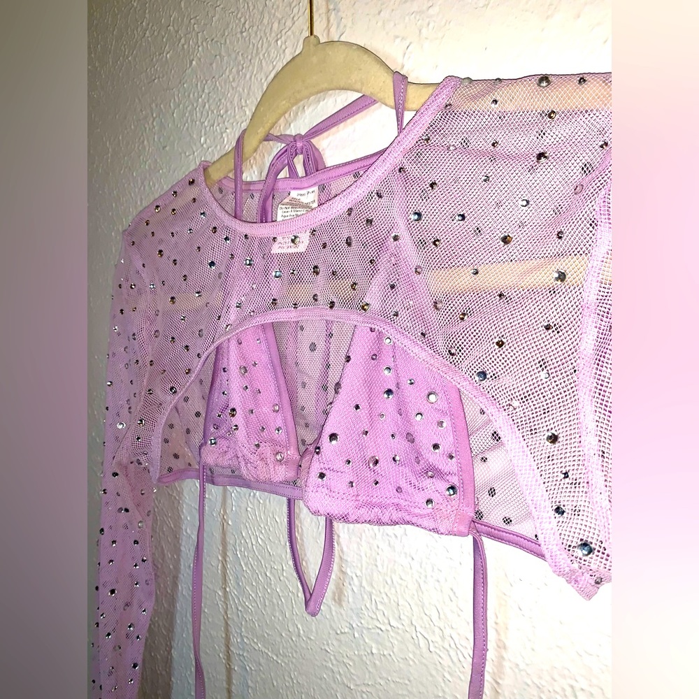 iHEARTRAVE two piece purple sequin bikini top